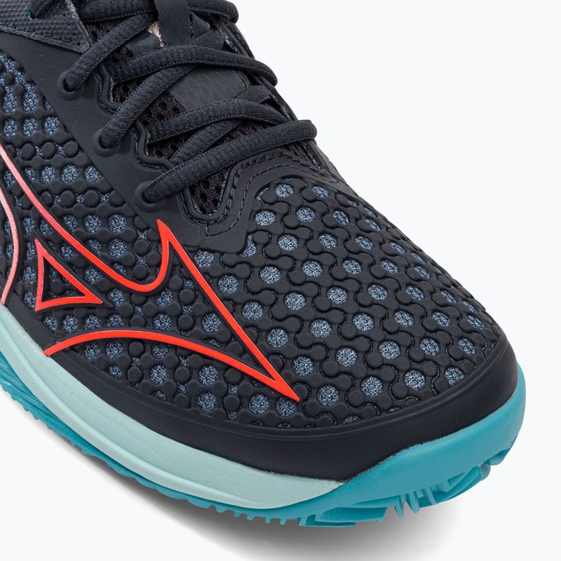 Scarpe da tennis da uomo Mizuno Wave Exceed Tour 5 CC blu collegiale/soleil/turchese manager 7