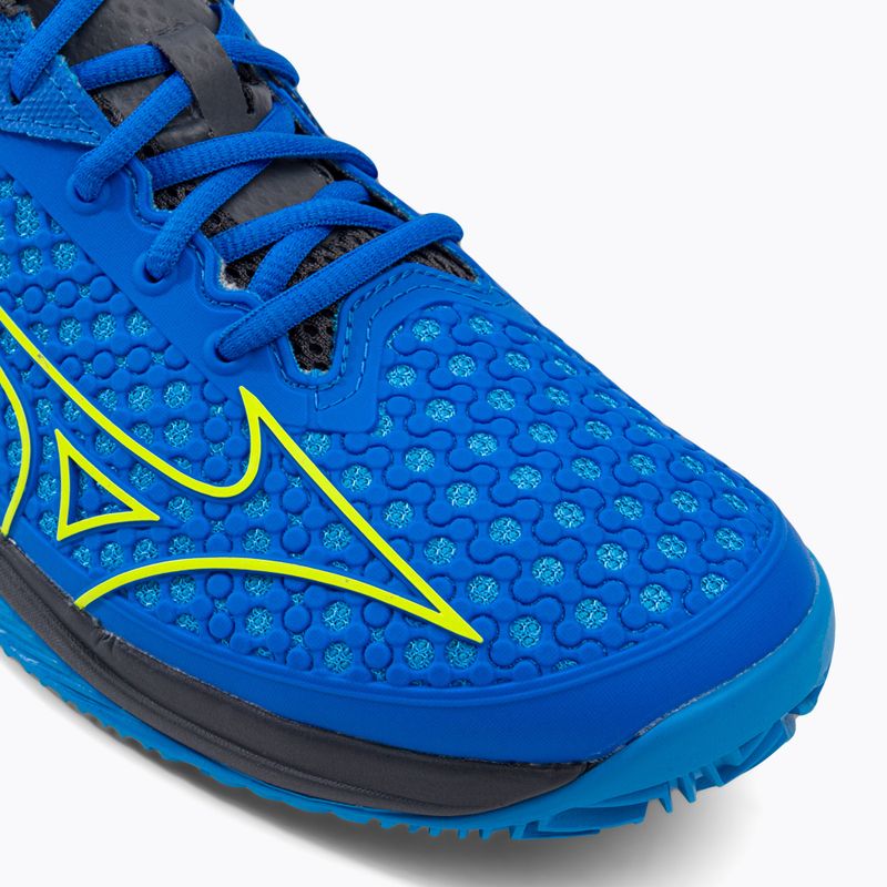 Scarpe da tennis da uomo Mizuno Wave Exceed Tour 5 CC pace blue/acid lime/iron gate 8