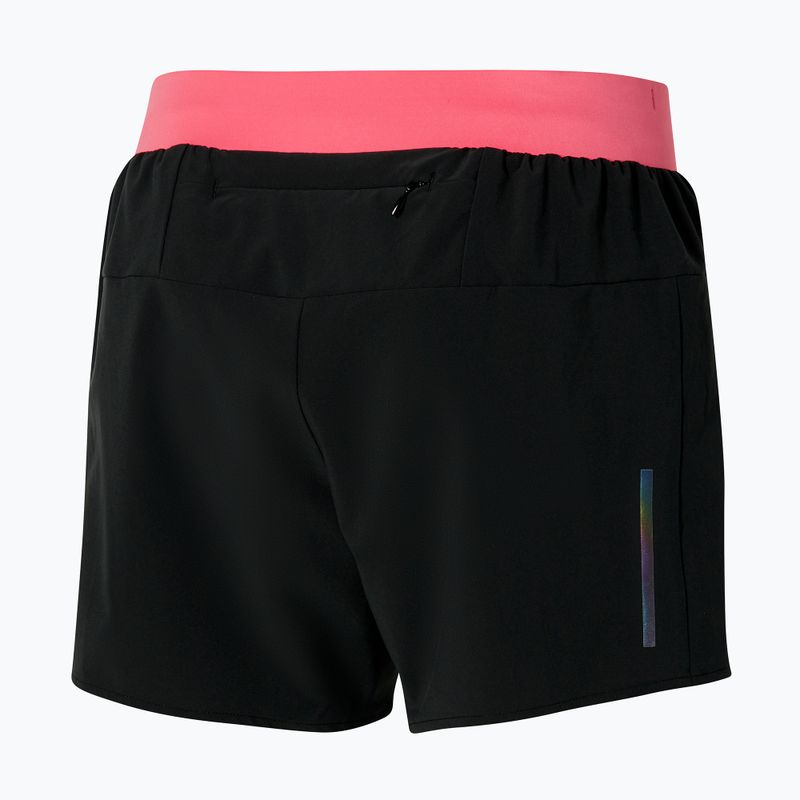 Pantaloncini da corsa da donna Mizuno Alpha 4.5 nero/corallo 2