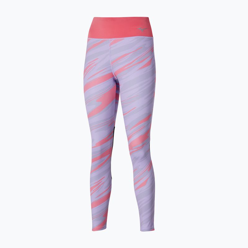 Leggings running donna Mizuno 7/8 stampato lilla pastello