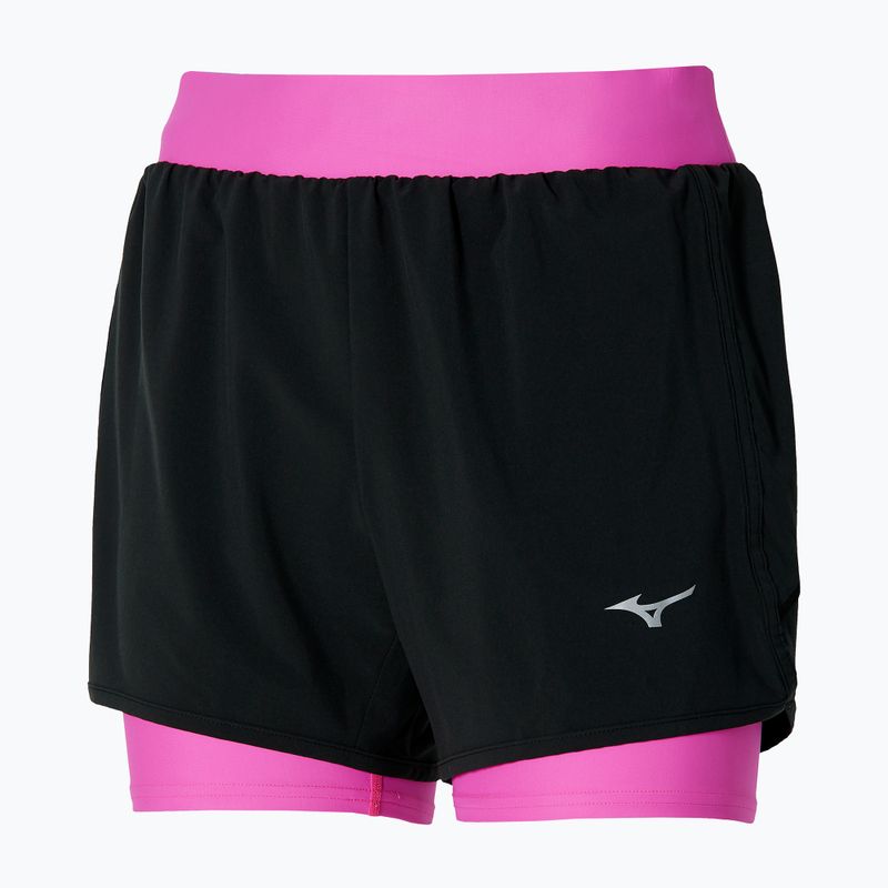 Pantaloncini da corsa da donna Mizuno ER 4.5 2in1 nero/rosa