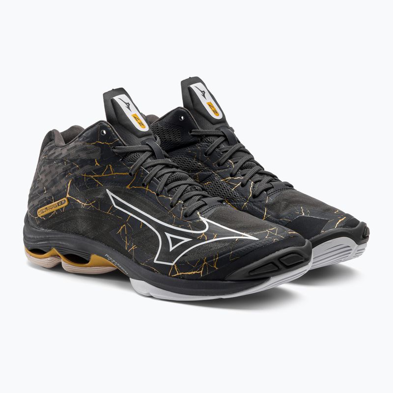 Scarpe da pallavolo da uomo Mizuno Wave Lightning Z7 Mid nero oyster/mp gold/irongate 5