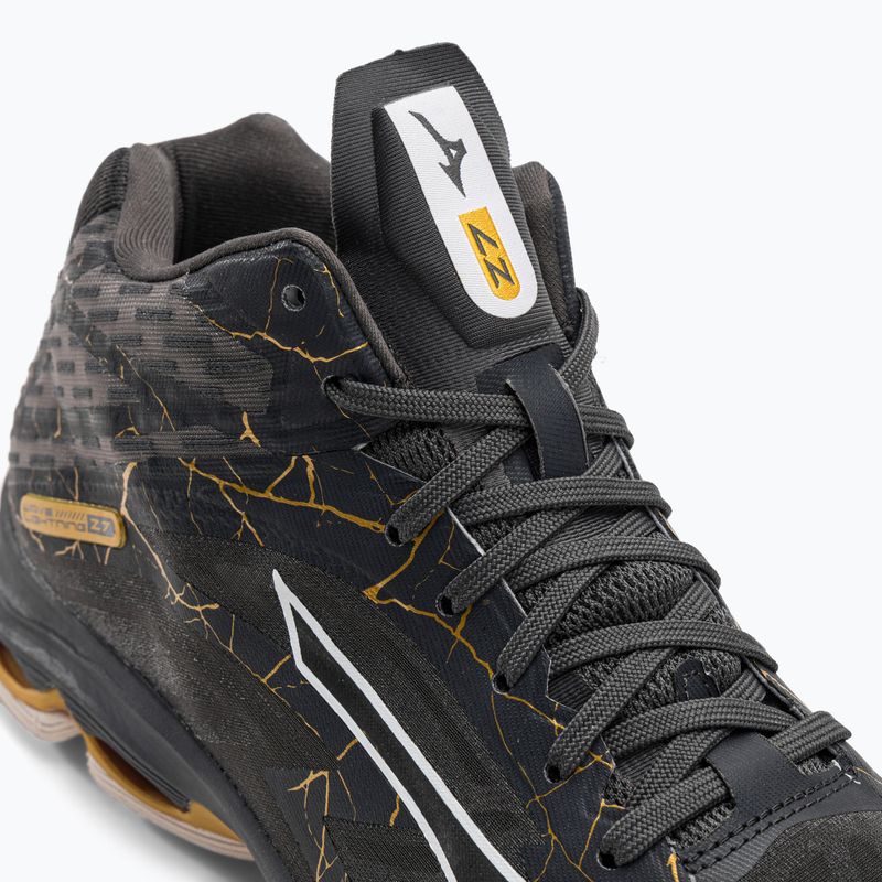 Scarpe da pallavolo da uomo Mizuno Wave Lightning Z7 Mid nero oyster/mp gold/irongate 9