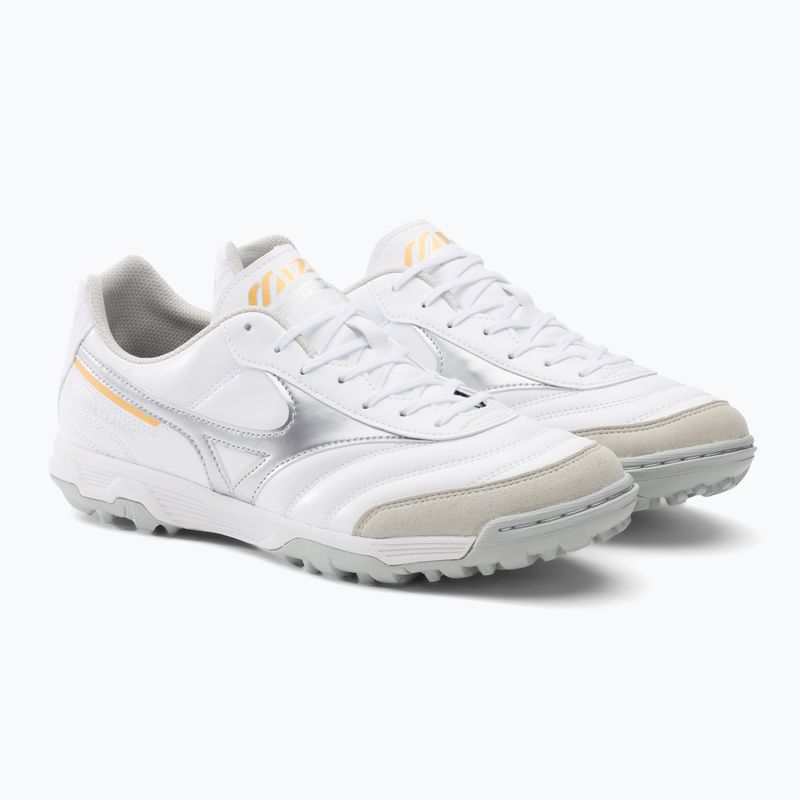 Scarpe da calcio Mizuno Morelia Sala Classic TF bianco/argento/oro uomo 4