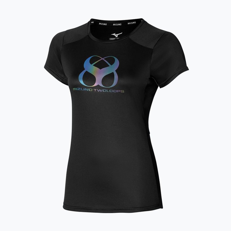 Mizuno Two Loops 8 Tee donna nero