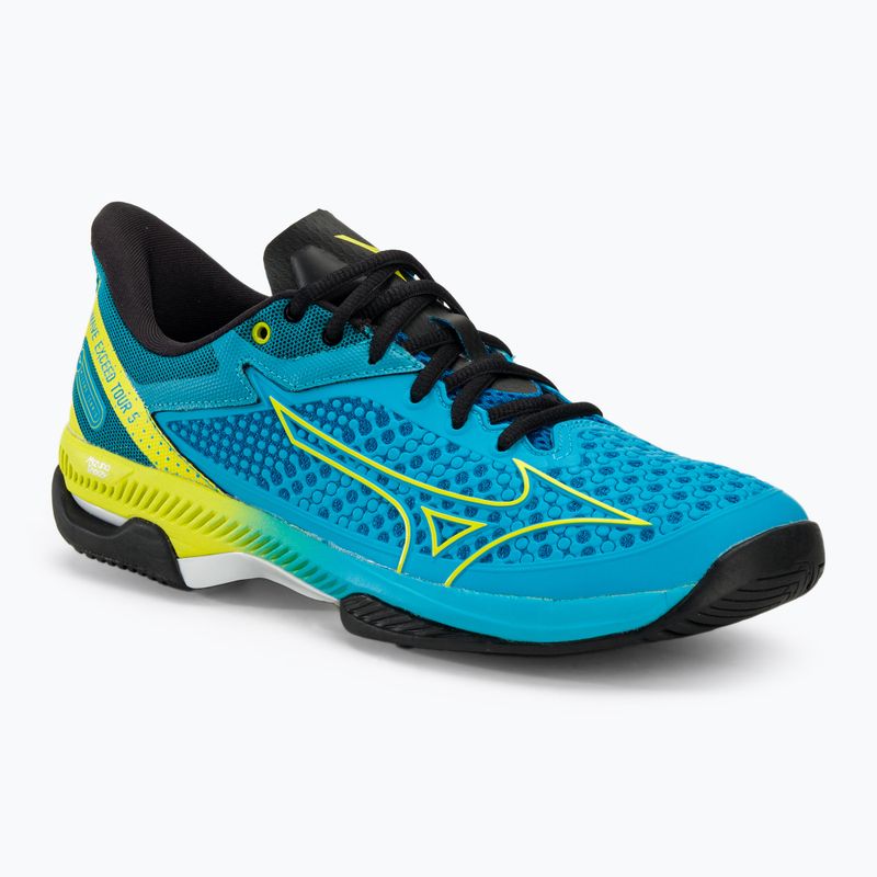 Scarpe da tennis da uomo Mizuno Wave Exceed Tour 5 AC è blu/bolt2 neon/nero