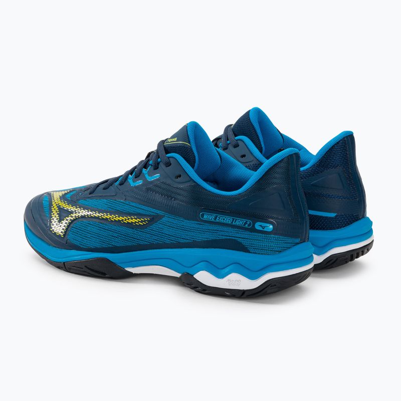 Scarpe da tennis da uomo Mizuno Wave Exceed Light 2 AC dress blues/bolt2 neon/clolsonne 3