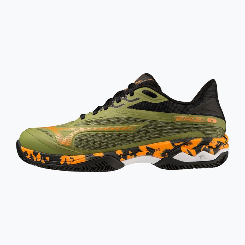 Scarpe Mizuno Wave Exceed Light 2 Padel da uomo verde callista/arancio vibrante/nero 12