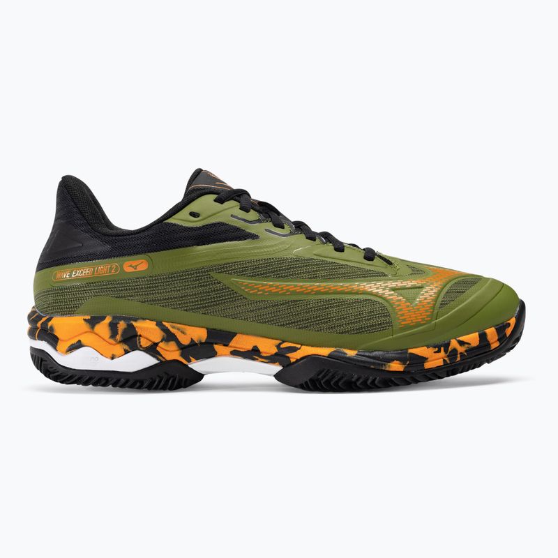 Scarpe Mizuno Wave Exceed Light 2 Padel da uomo verde callista/arancio vibrante/nero 2