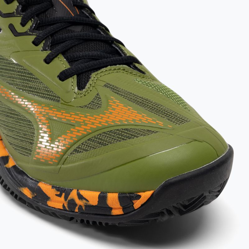 Scarpe Mizuno Wave Exceed Light 2 Padel da uomo verde callista/arancio vibrante/nero 7