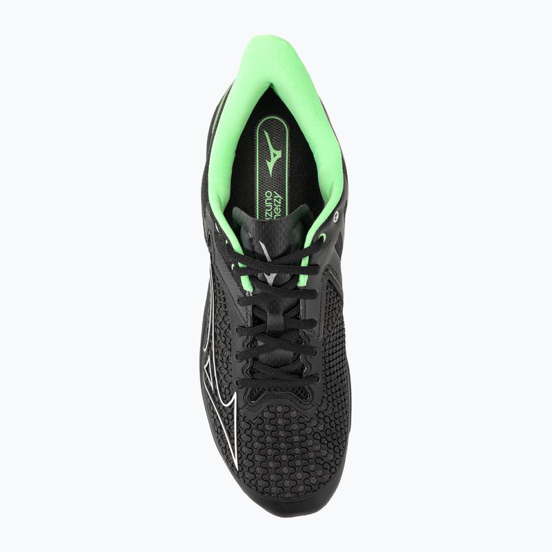 Scarpe da tennis da uomo Mizuno Wave Exceed Tour 5 CC nero/argento/verde techno 7