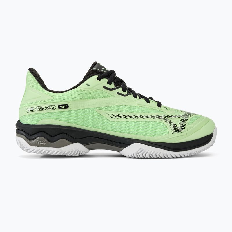 Scarpe da tennis da uomo Mizuno Wave Exceed Light 2 CC verde patina/nero/bianco 2