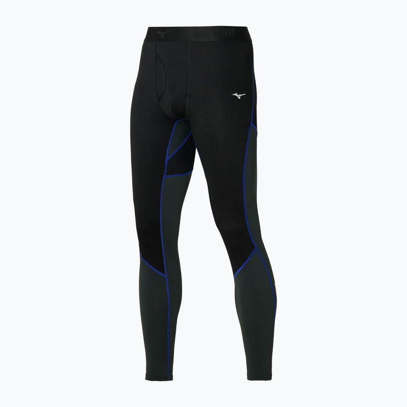 Leggings da corsa da uomo Mizuno Merino WoolLong nero/blu surf