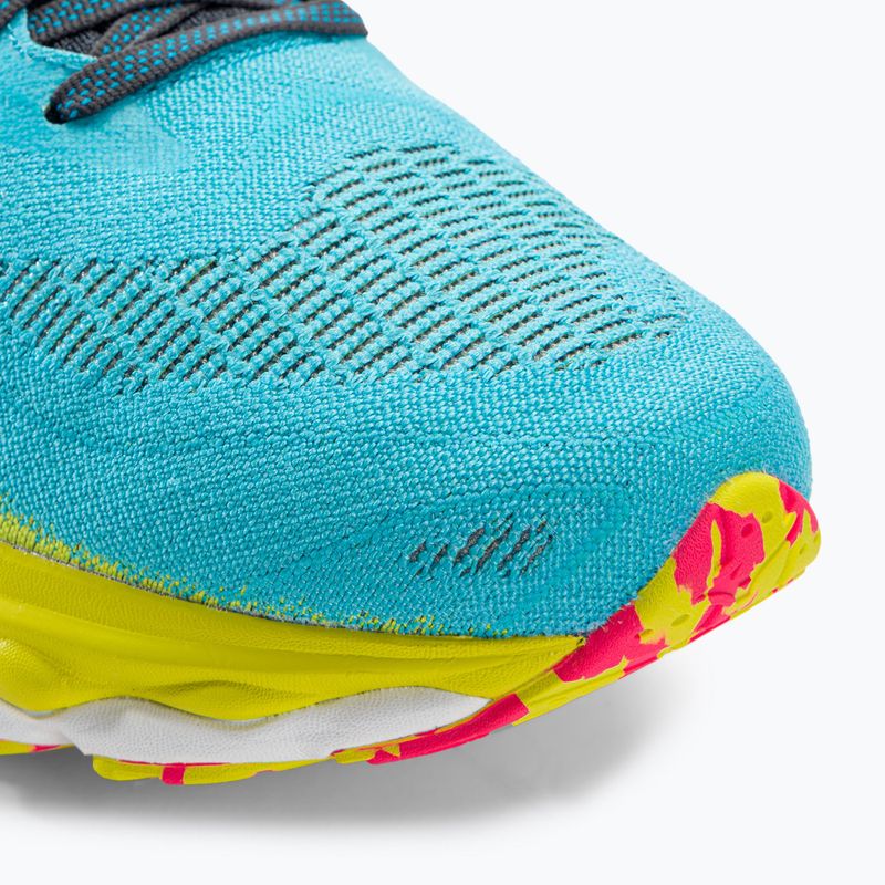 Scarpe da corsa da uomo Mizuno Wave Sky 7 blu jet/bianco/bolt2neon 10