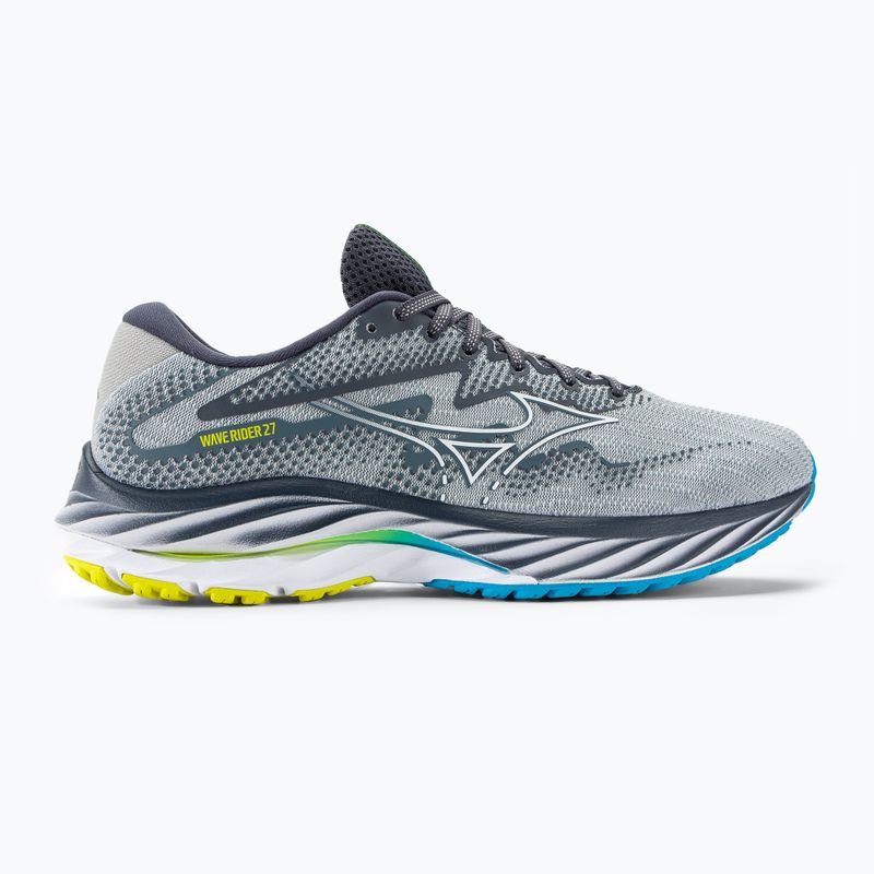 Scarpe da corsa da uomo Mizuno Wave Rider 27 blu perla/bianco/bolt2neon 2