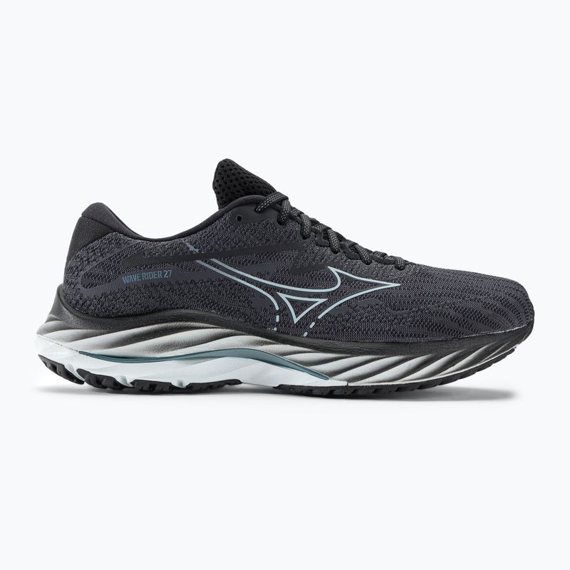 Scarpe da corsa da uomo Mizuno Wave Rider 27 ebano/illusion blue/nero 2