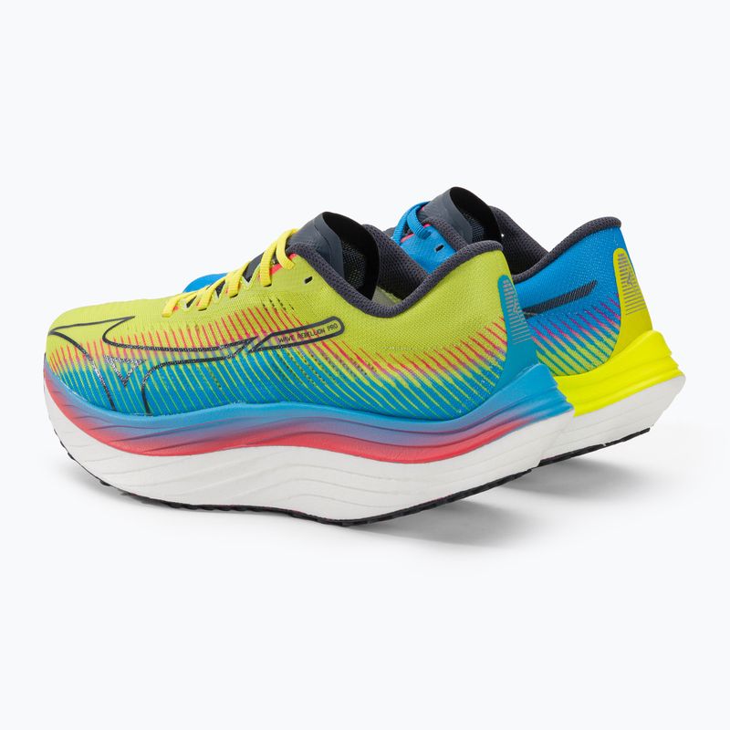 Scarpe da corsa da uomo Mizuno Wave Rebellion Pro bolt2neon/ombre blu/jet blu 3