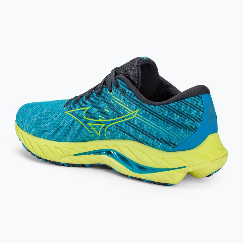 Scarpe da corsa da uomo Mizuno Wave Inspire 19 blu jet/bolt2neon/luminoso 3
