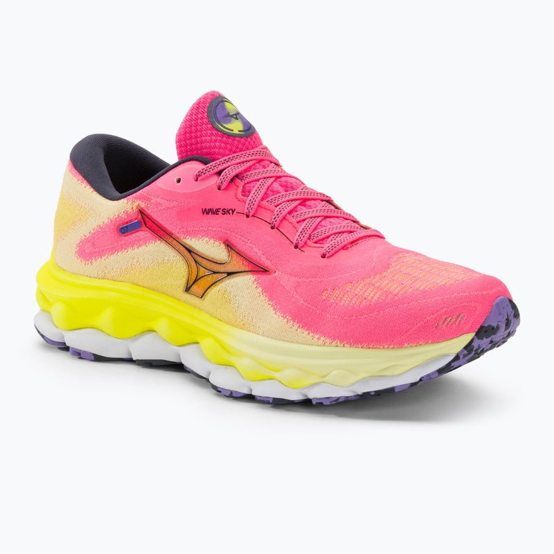 Scarpe da corsa da donna Mizuno Wave Sky 7 highvpink/ombre blue/bolt2neon