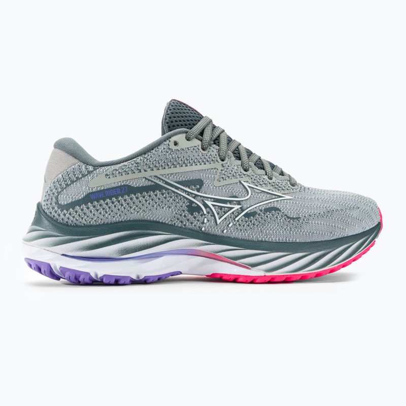 Scarpe da corsa da donna Mizuno Wave Rider 27 blu perla/bianco/alta rosa 2