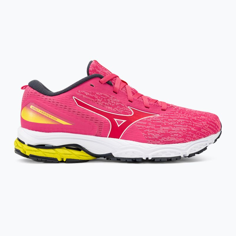 Scarpe da corsa da donna Mizuno Wave Prodigy 5 rosa vivo/bianco neve/primavera 2