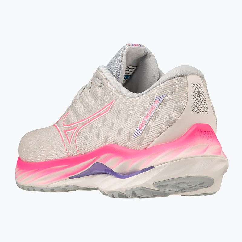 Scarpe da corsa da donna Mizuno Wave Inspire 19 bianco neve/ rosa hi vis/ viola punch 12