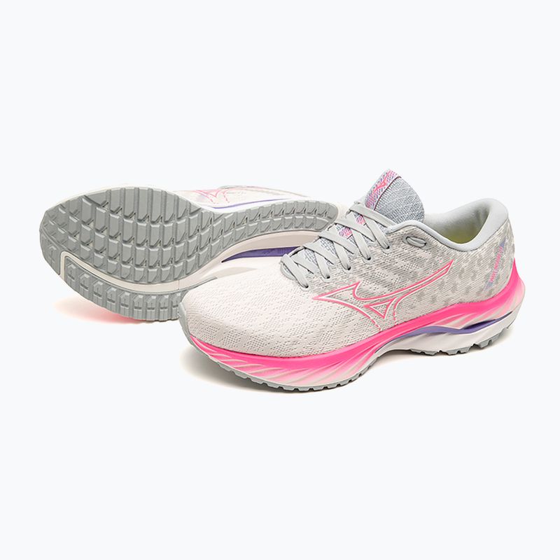 Scarpe da corsa da donna Mizuno Wave Inspire 19 bianco neve/ rosa hi vis/ viola punch 15