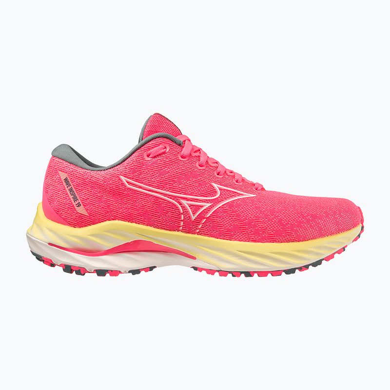 Scarpe da corsa da donna Mizuno Wave Inspire 19 hi vis rosa/ bianco neve/ luminoso 9