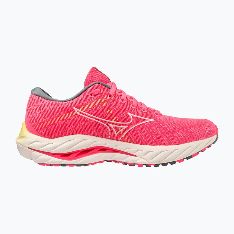 Scarpe da corsa da donna Mizuno Wave Inspire 19 hi vis rosa/ bianco neve/ luminoso 10