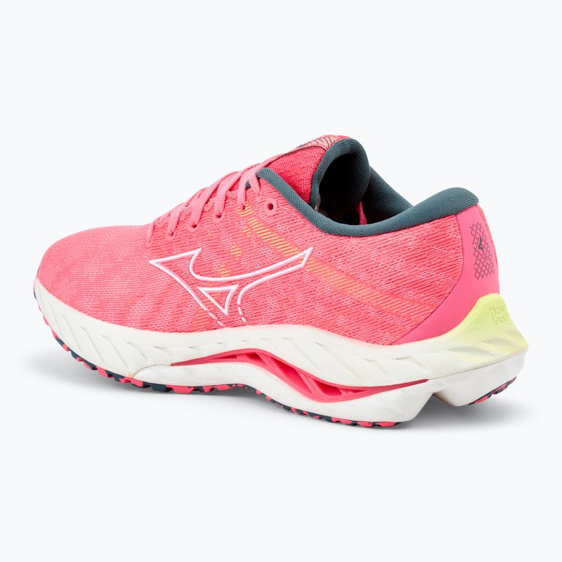 Scarpe da corsa da donna Mizuno Wave Inspire 19 hi vis rosa/ bianco neve/ luminoso 3