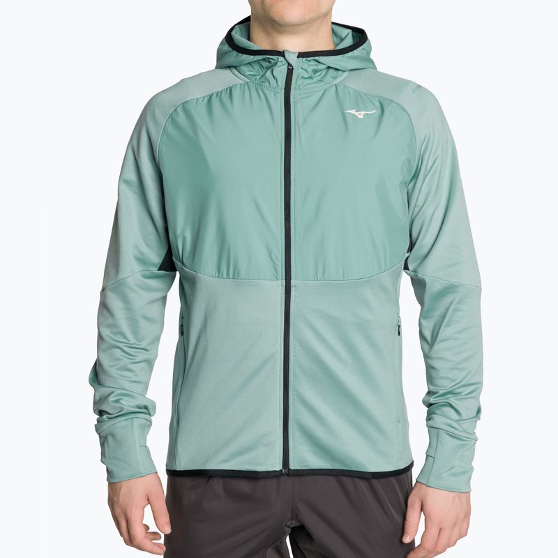Giacca da corsa Mizuno Warmalite Hybrid FZ blu minerale/nera da uomo