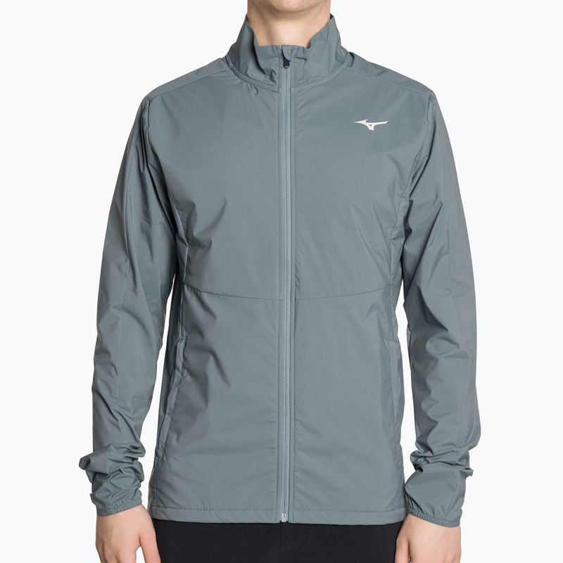 Giacca da corsa Mizuno Premium Warm da uomo con tempo burrascoso