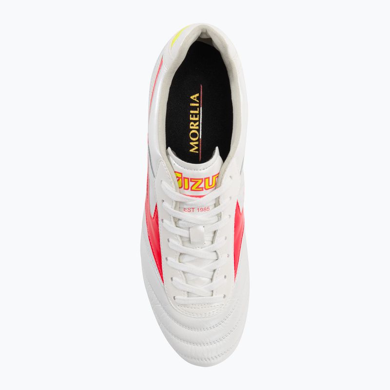 Scarpe da calcio Mizuno Morelia II Elite MD da uomo bianco/flery coral2/bolt2 6