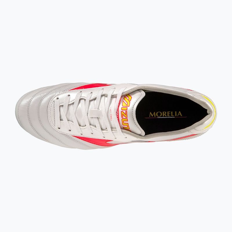 Scarpe da calcio Mizuno Morelia II Elite MD da uomo bianco/flery coral2/bolt2 10