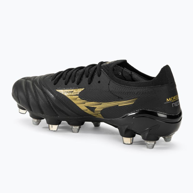 Scarpe da calcio Mizuno Morelia Neo IV Beta SG da uomo nero/oro/nero 3