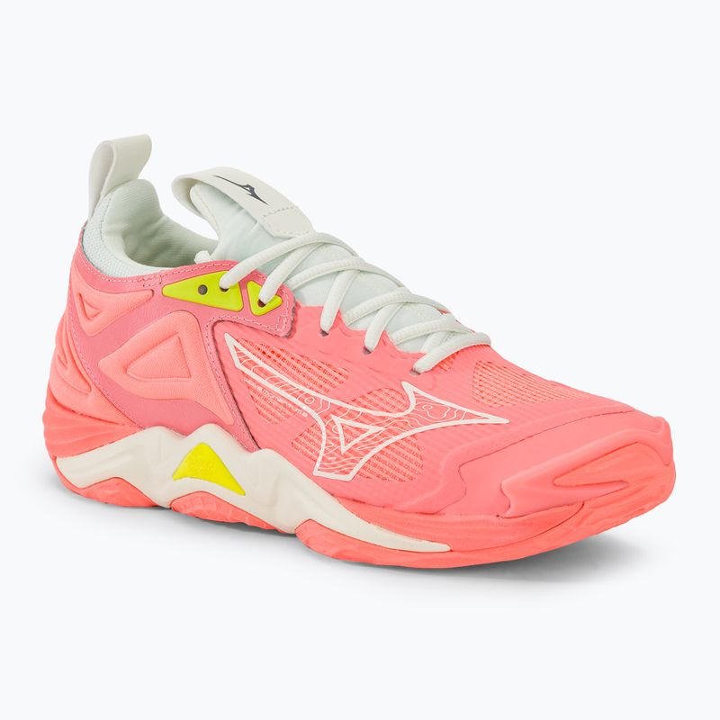 Scarpe da pallavolo donna Mizuno Wave Momentum 3 candy coral/nero/bolt 2 neon