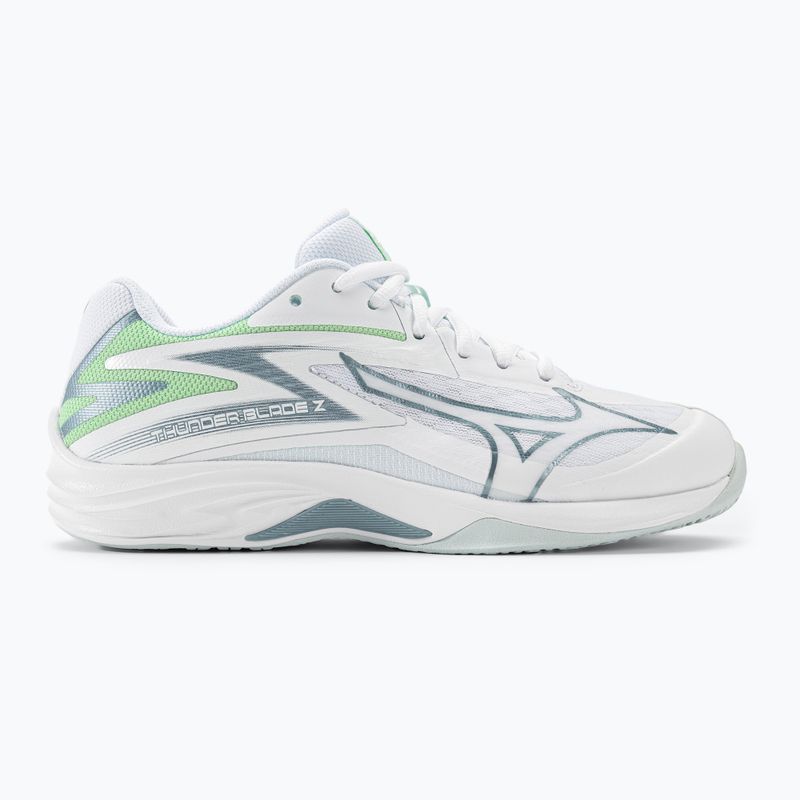 Scarpe da pallavolo da donna Mizuno Thunder Blade Z bianco/g ridge/verde patina 2