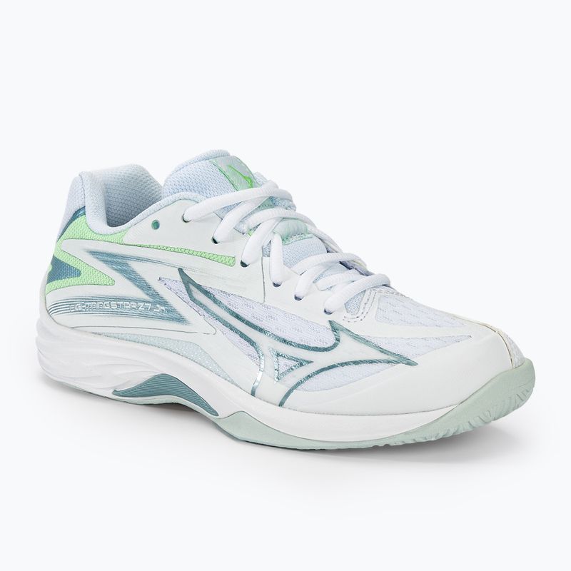 Scarpe da pallavolo per bambini Mizuno Lightning Star Z7 JR bianco/verde/patinato