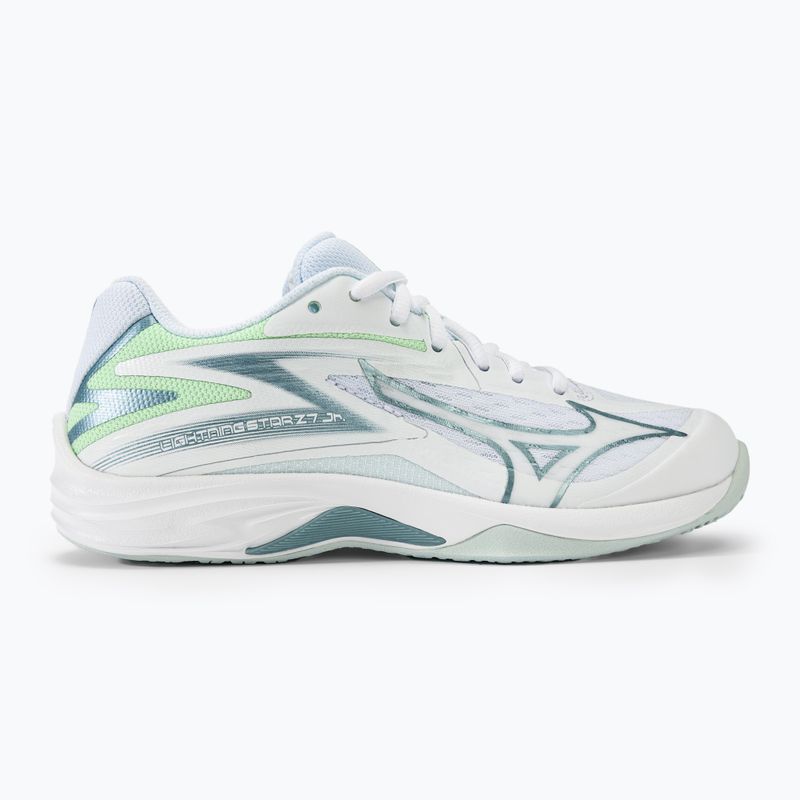 Scarpe da pallavolo per bambini Mizuno Lightning Star Z7 JR bianco/verde/patinato 2