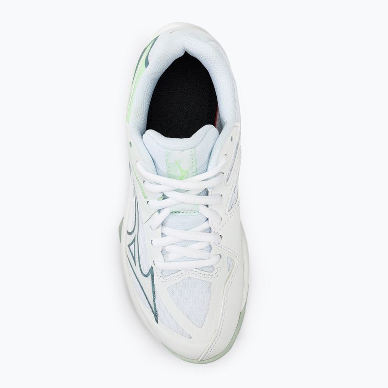Scarpe da pallavolo per bambini Mizuno Lightning Star Z7 JR bianco/verde/patinato 5