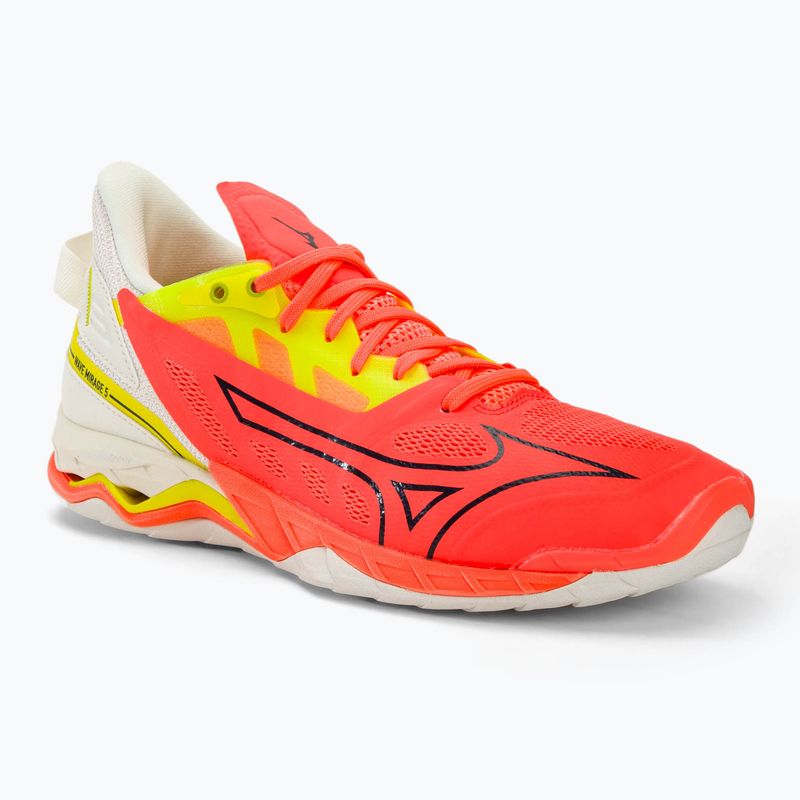 Scarpe da pallamano da uomo Mizuno Wave Mirage 5 nflame/nero/bolt2 (neon)