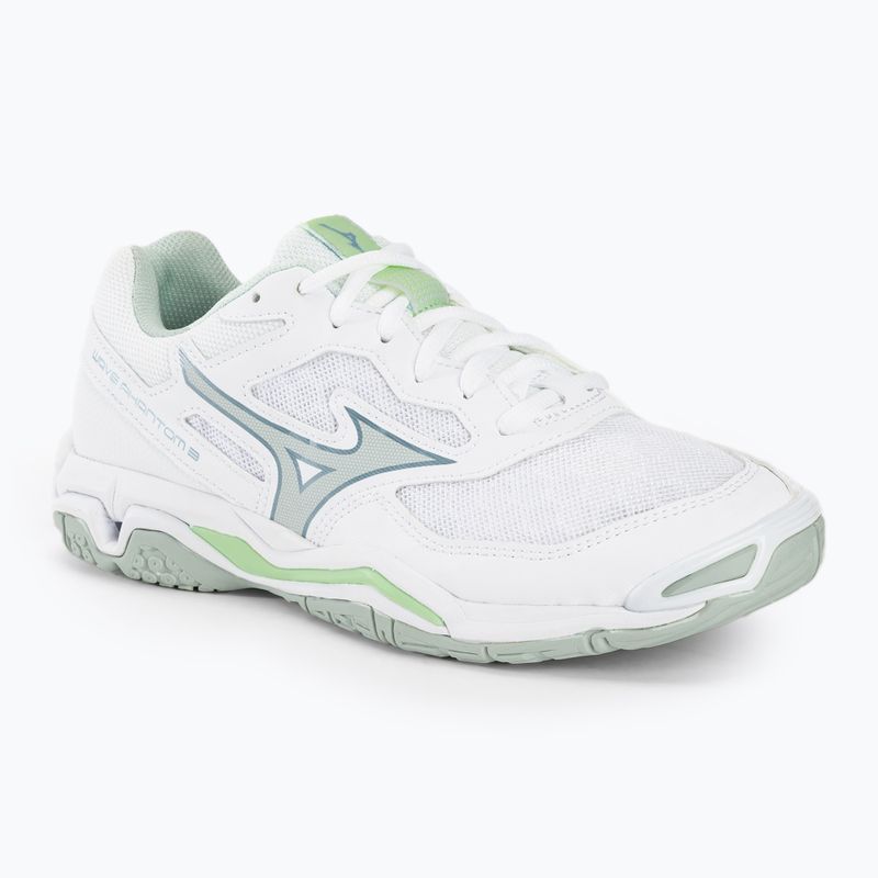 Scarpe da pallamano da donna Mizuno Wave Phantom 3 bianco/glacial ridge/patinagreen