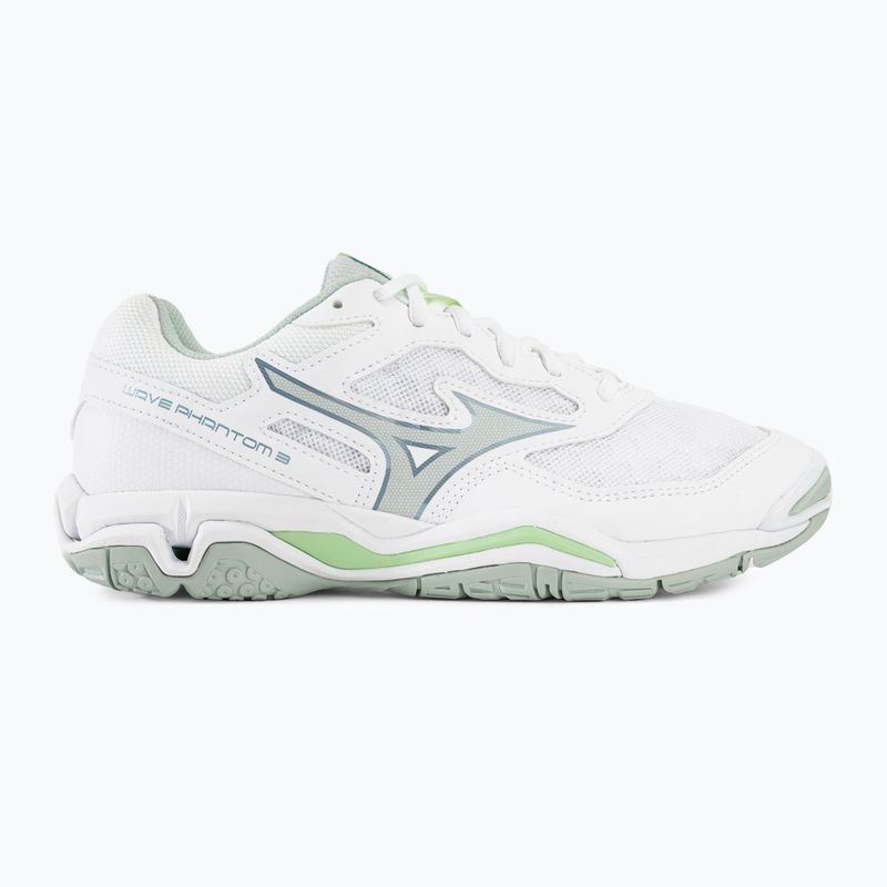 Scarpe da pallamano da donna Mizuno Wave Phantom 3 bianco/glacial ridge/patinagreen 2