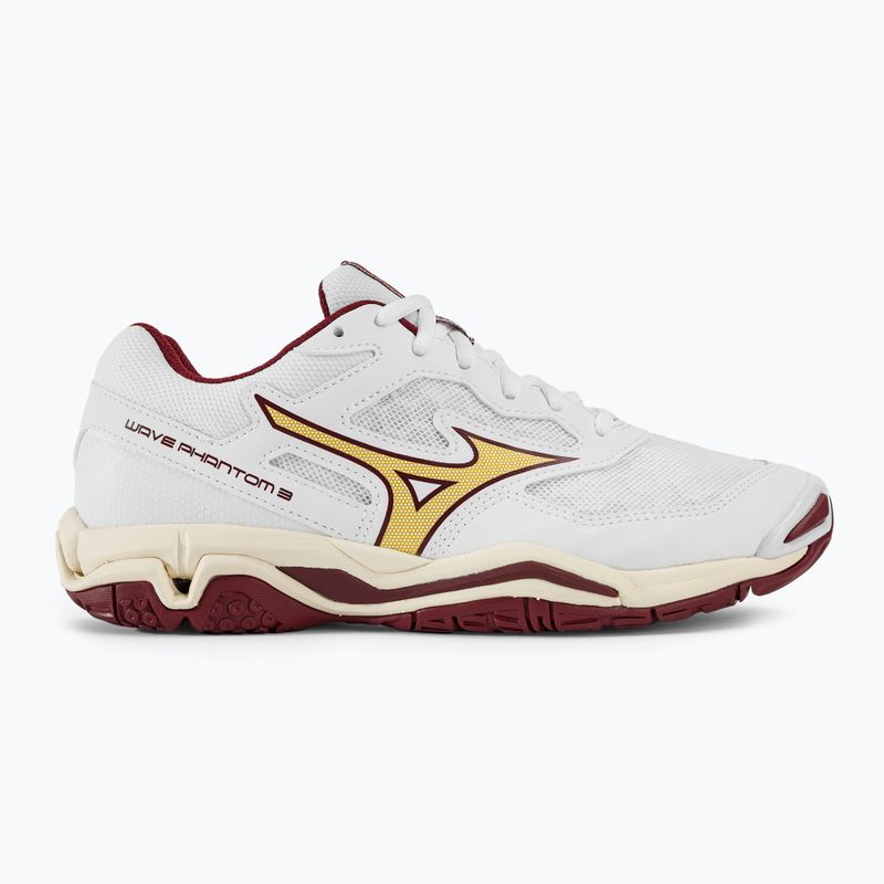 Scarpe da pallamano da donna Mizuno Wave Phantom 3 bianco/cabernet/mp oro 2