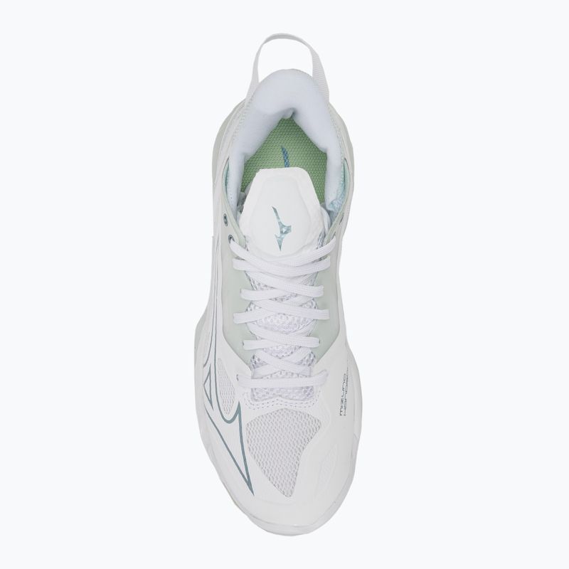 Scarpe da pallamano da donna Mizuno Wave Mirage 5 bianco/glacial ridge/patinagreen 5