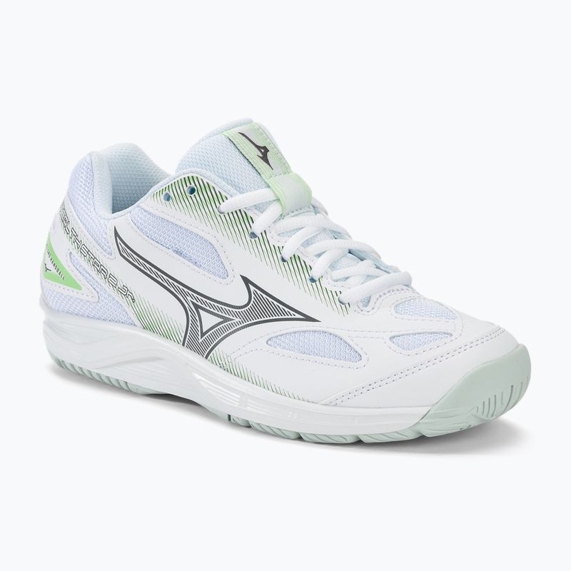 Scarpe da pallamano Mizuno Stealth Star 2 Jr per bambini bianco/grigio/verde