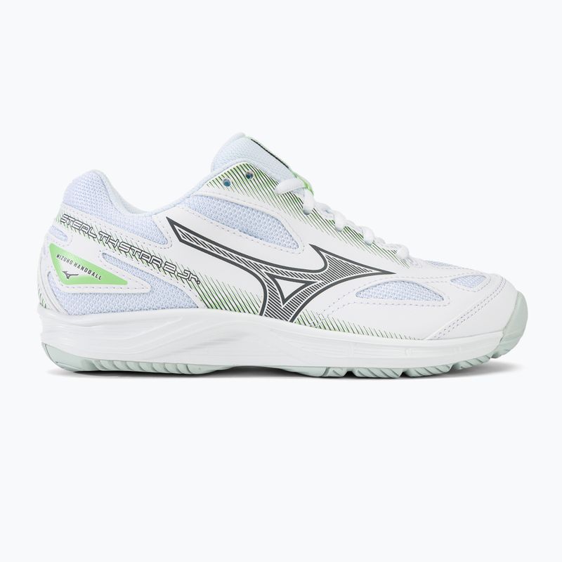 Scarpe da pallamano Mizuno Stealth Star 2 Jr per bambini bianco/grigio/verde 2