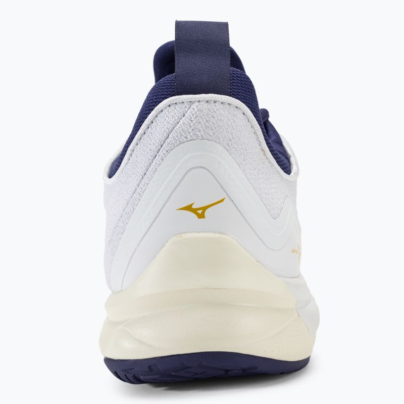 Scarpe da pallavolo da uomo Mizuno Wave Luminous 2 bianco/nastro blu/oro 6