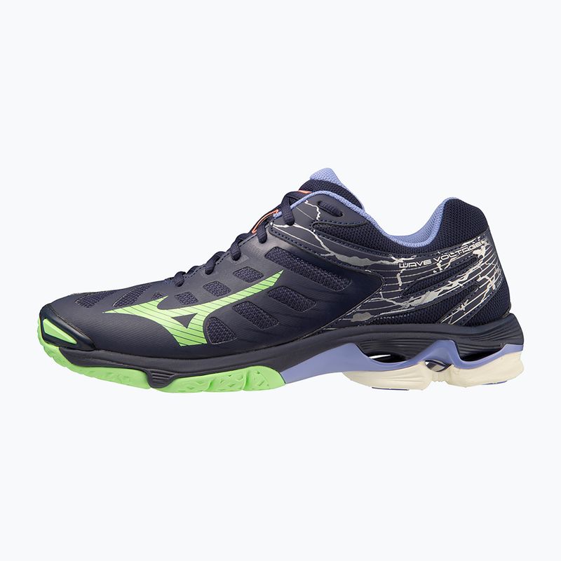 Scarpe da pallavolo da uomo Mizuno Wave Voltage blu sera/verde tech/lolite 3