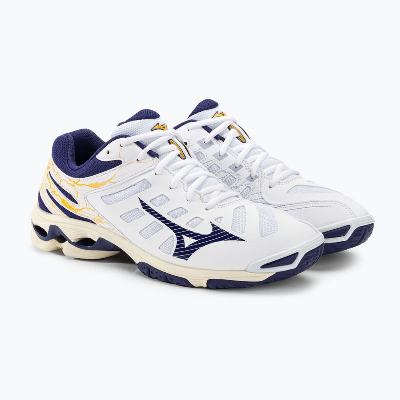 Scarpe da pallavolo da uomo Mizuno Wave Voltage bianco/nastro blu/mp oro 5